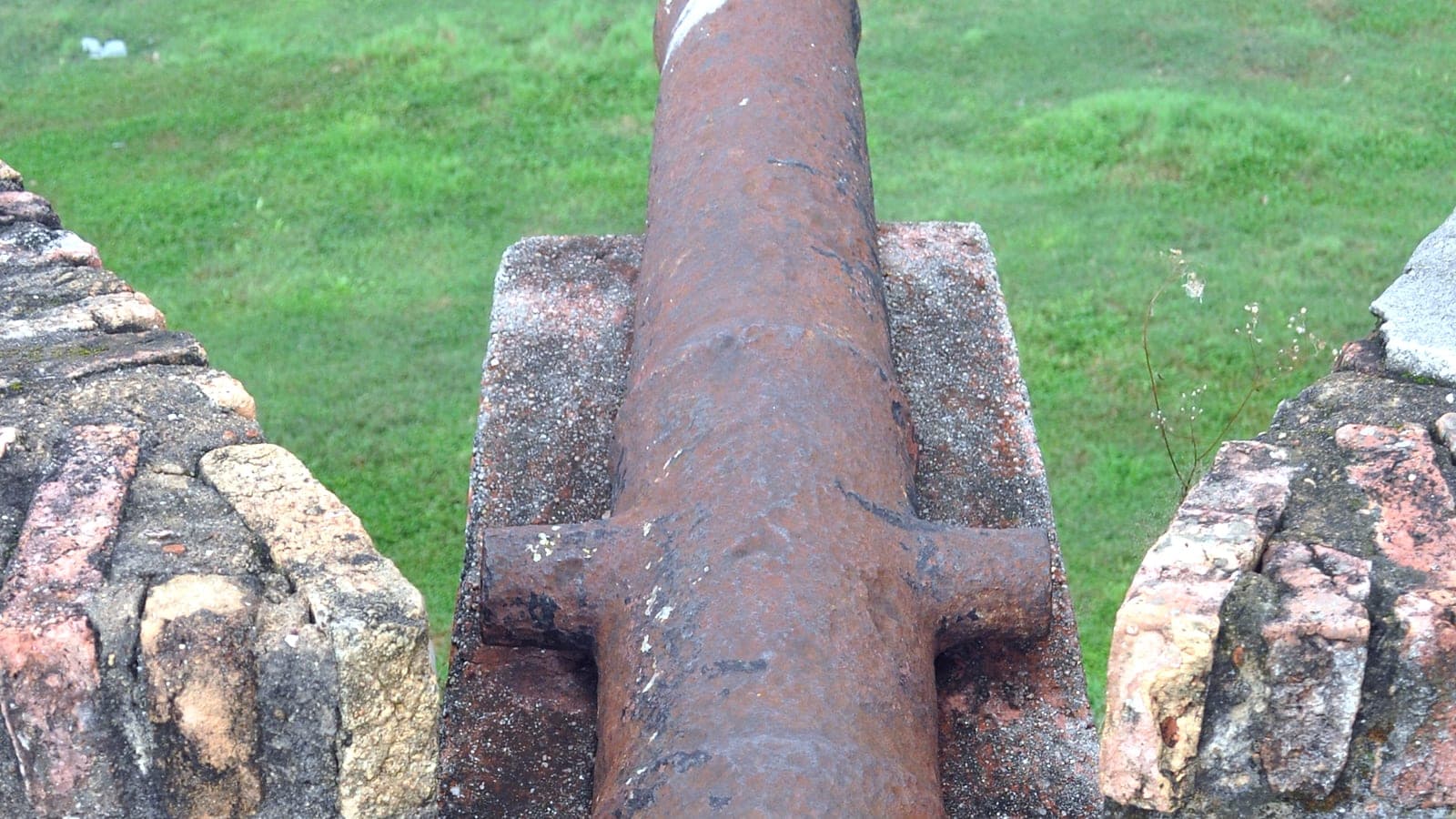 The walls of Fort Cornwallis, Penang's largest standing fort