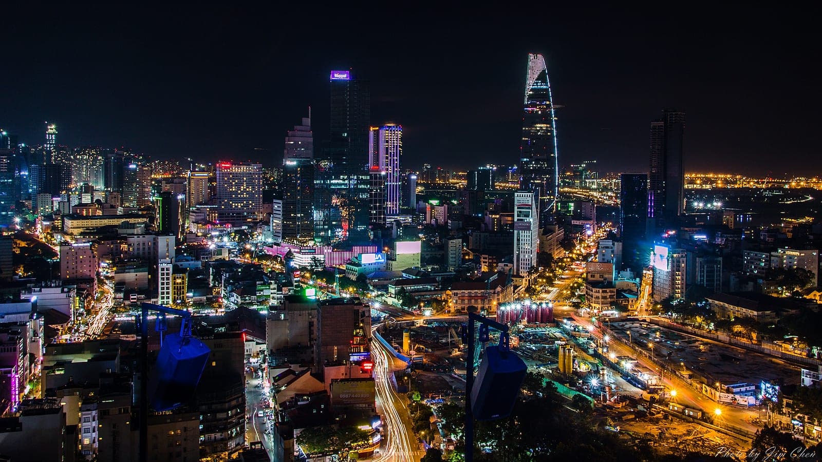 Ho Chi Minh City skyline at night