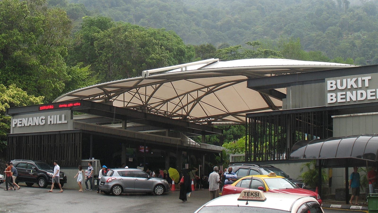 The lower station at Air Itam, where the funicular ride begins