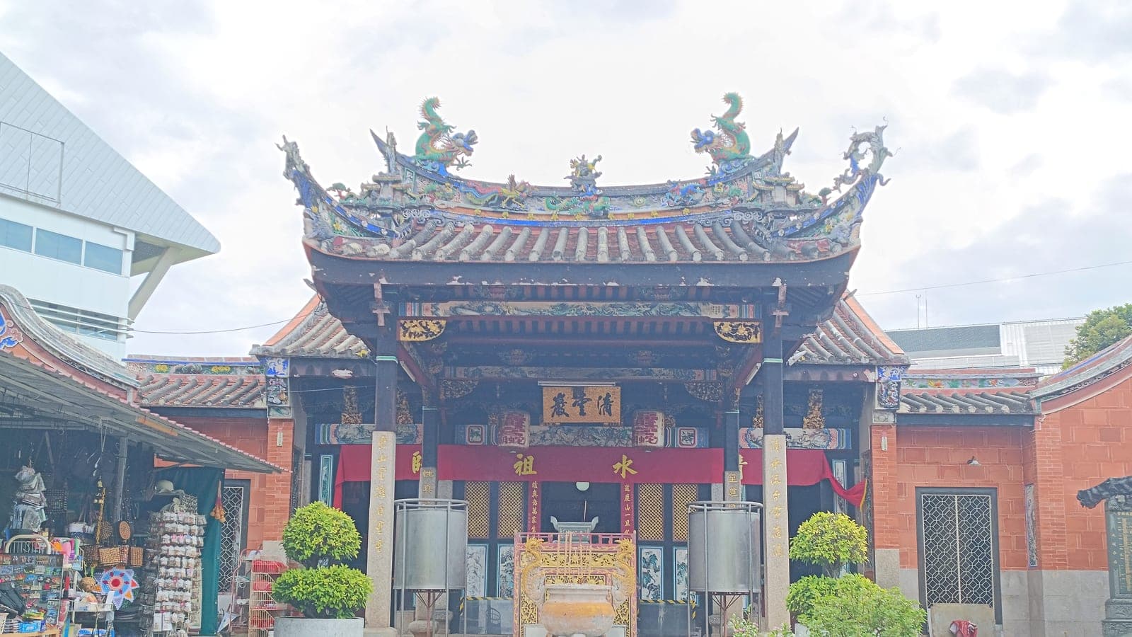 The temple is famed for the pit vipers that live among its altars