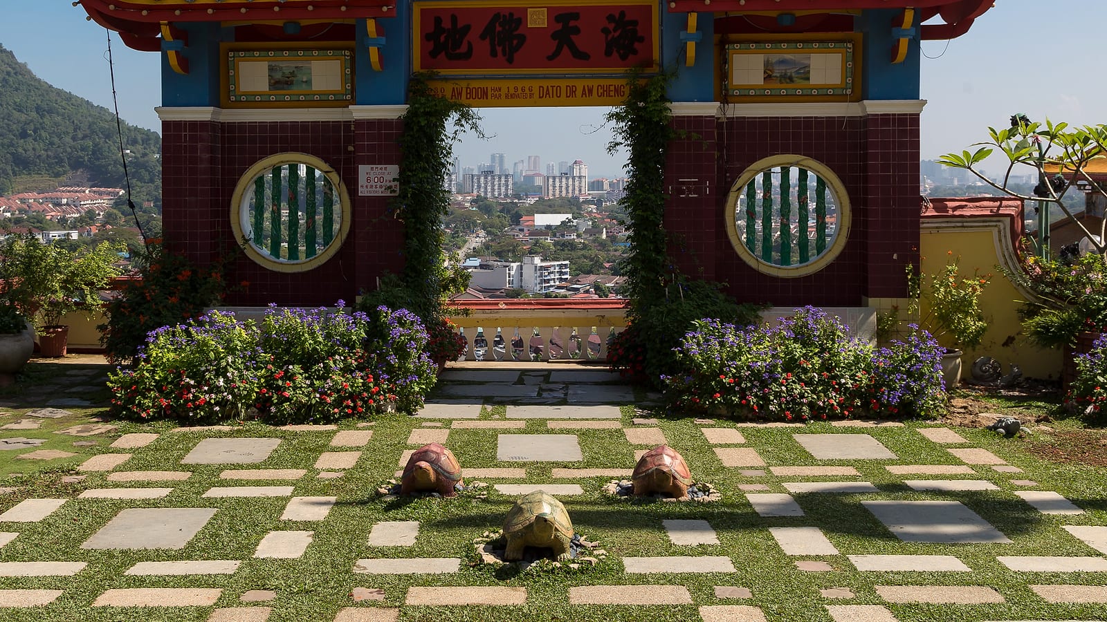 Kek Lok Si Temple at dawn — Penang's most iconic Buddhist temple, perched on the hillside in Air Itam.